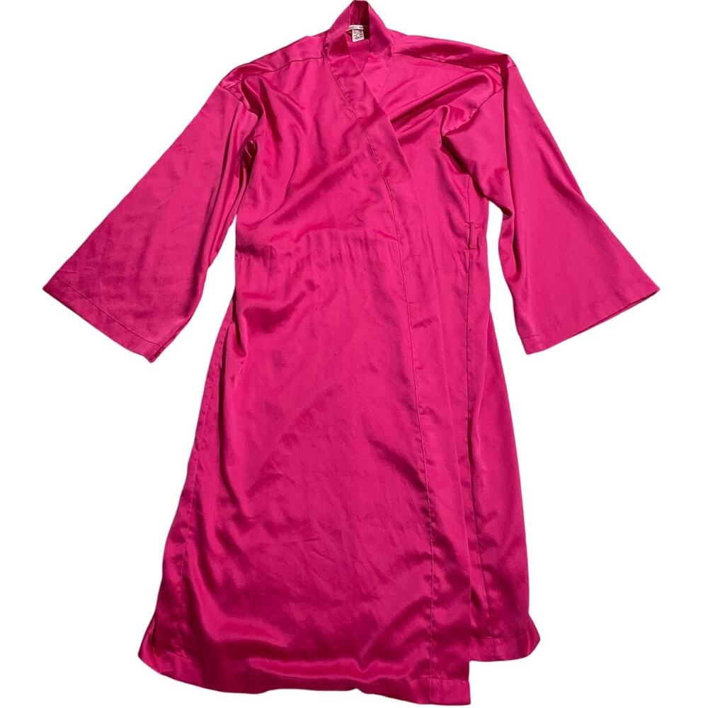 Victorias Secret Silky Robe Midi Length Missing Belt Tie Womens M-L Barbie Pink